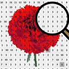 Carnation Flowers Color By Number-Pixel Art icône
