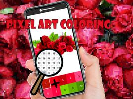 Rose Bucket Flowers Pixel Art Coloring By Number تصوير الشاشة 2
