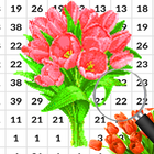 Tulip Flower Pixel Art-Flowers Coloring By Number icono