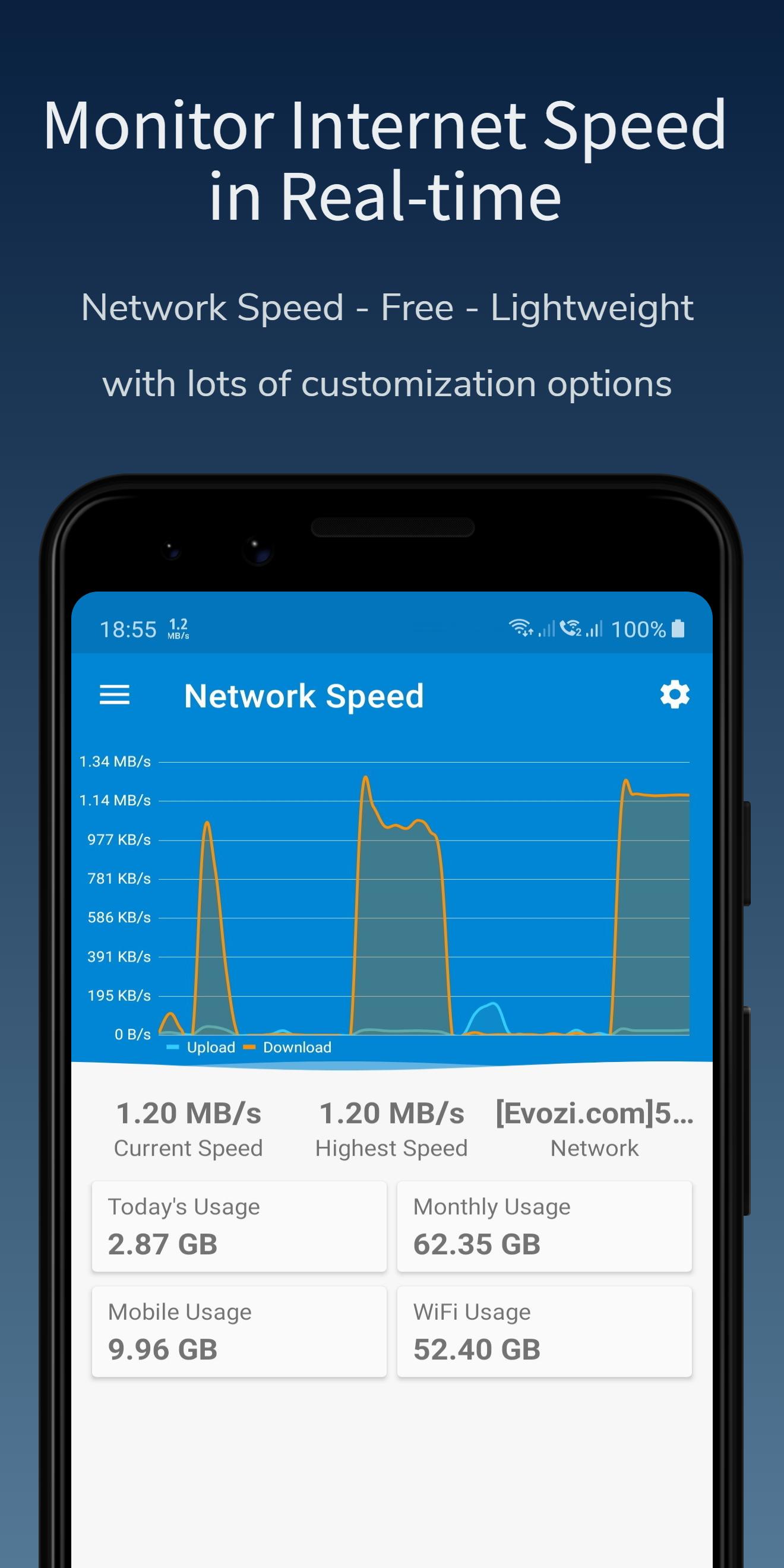 Speed Indicator Network Speed Monitoring Meter For Android