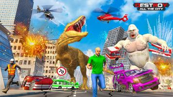 Angry Dinosaur City Rampage ảnh chụp màn hình 2