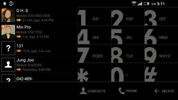 블랙 빅버튼 ExDialer 테마 (ver. 1) تصوير الشاشة 2