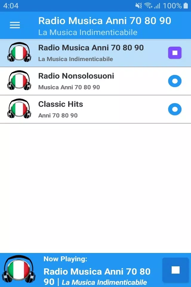 Radio Musica Anni 70 80 90 App IT Gratis Online APK للاندرويد تنزيل