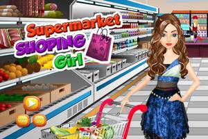 Poster supermercato shopping girl