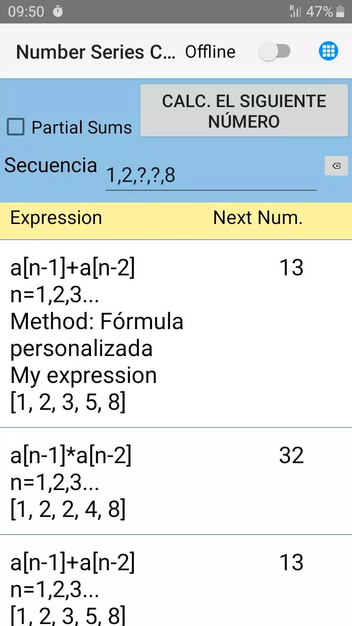 Descarga de APK de Calculadora de series numérica para Android