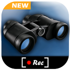 binoculares con cámara hd icono
