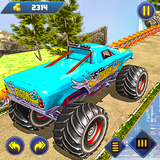 Monster Truck Berg Stunt Zeichen
