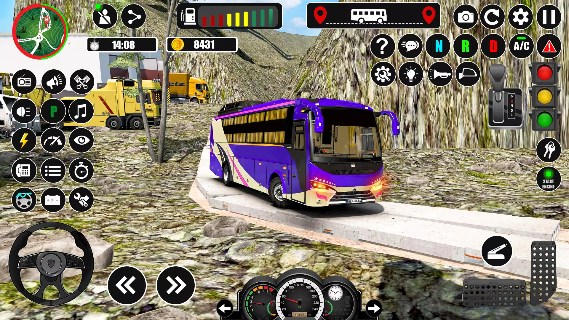Ônibus turístico moderno: simulador de ônibus offroad novo ônibus