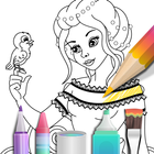 Princess coloring book icono