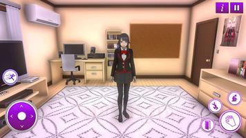 Anime School Girl Life Sim 3D imagem de tela 1