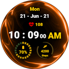 Fluid Orange Watch Face أيقونة