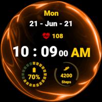 Fluid Orange Watch Face الملصق