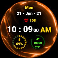 Fluid Orange Watch Face تصوير الشاشة 1