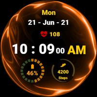 Fluid Orange Watch Face تصوير الشاشة 2