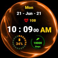 Fluid Orange Watch Face تصوير الشاشة 3
