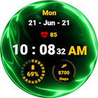 Fluid Green Watch Face أيقونة