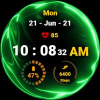 Fluid Green Watch Face الملصق
