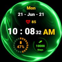 Fluid Green Watch Face تصوير الشاشة 1