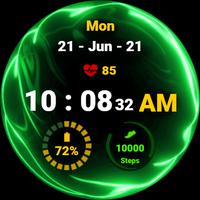Fluid Green Watch Face تصوير الشاشة 2