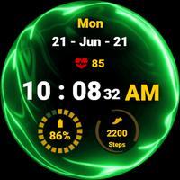 Fluid Green Watch Face تصوير الشاشة 3