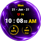 Fluid Purple Watch Face أيقونة
