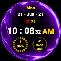 Fluid Purple Watch Face الملصق