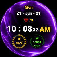 Fluid Purple Watch Face تصوير الشاشة 1