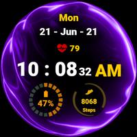 Fluid Purple Watch Face تصوير الشاشة 2