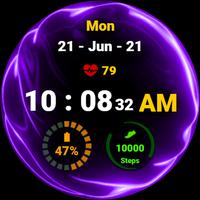 Fluid Purple Watch Face تصوير الشاشة 3