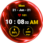 Fluid Red Watch Face أيقونة