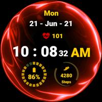 Fluid Red Watch Face الملصق