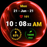 Fluid Red Watch Face تصوير الشاشة 1