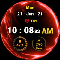 Fluid Red Watch Face تصوير الشاشة 2