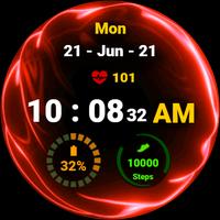 Fluid Red Watch Face تصوير الشاشة 3