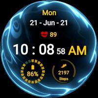 Three Color Fluid Watch Face الملصق