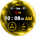 Fluid Yellow Watch Face أيقونة