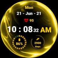 Fluid Yellow Watch Face الملصق
