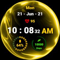 Fluid Yellow Watch Face تصوير الشاشة 1