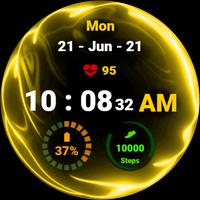 Fluid Yellow Watch Face تصوير الشاشة 3