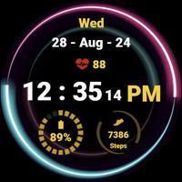 Neon Green Pink Watch Face الملصق