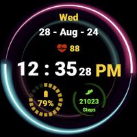 Neon Green Pink Watch Face تصوير الشاشة 1
