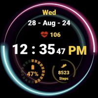 Neon Green Pink Watch Face تصوير الشاشة 3