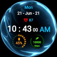 Fluid Blue Watch Face تصوير الشاشة 3
