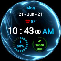 Fluid Blue Watch Face تصوير الشاشة 1