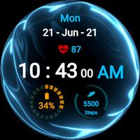 Fluid Blue Watch Face تصوير الشاشة 2