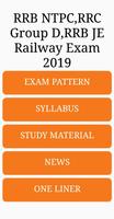 RRB NTPC, RRC Group D ,RRB JE Railway Exam 2019 Ekran Görüntüsü 1