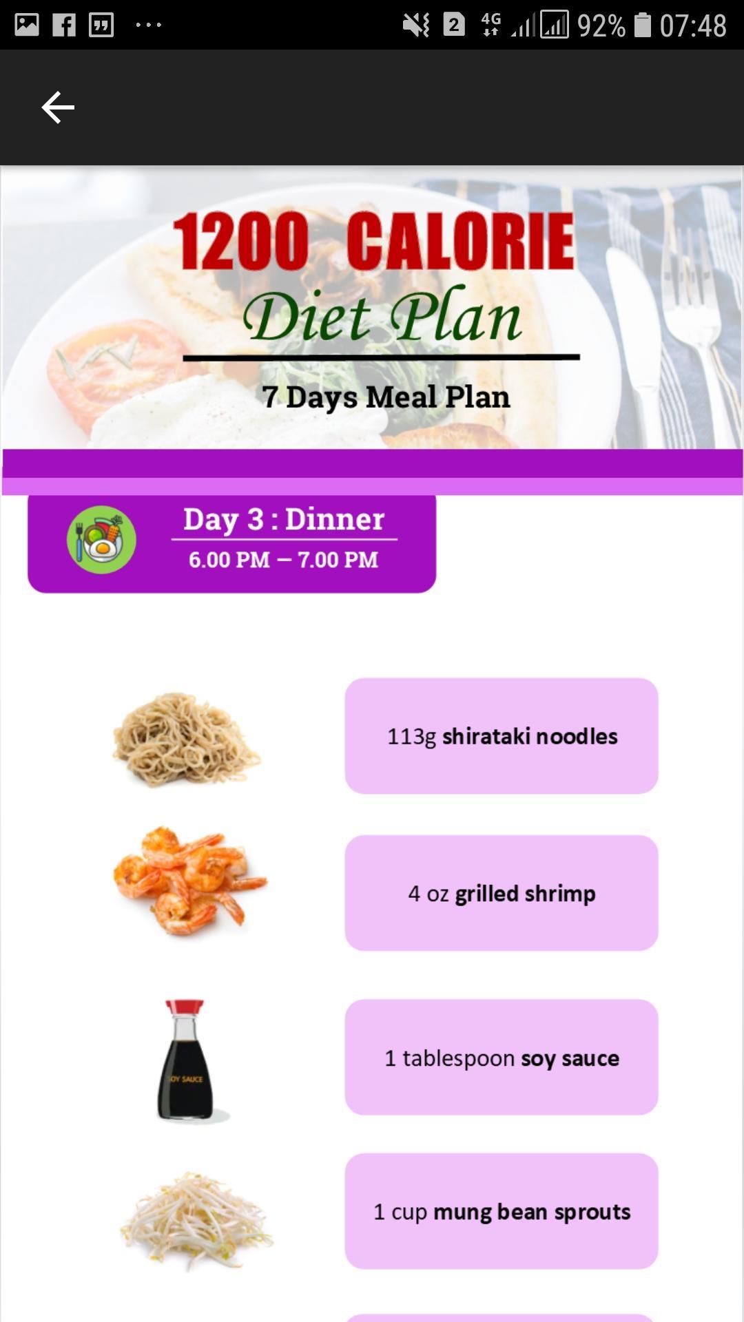  1200 Calorie Diet Plan for Android - APK Download