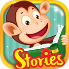 Monkey Stories: books, reading games for kids icône