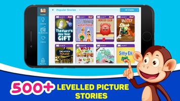 Monkey Stories: books, reading games for kid الملصق