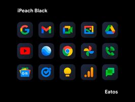 iPeach Black - Icon Pack Ekran Görüntüsü 1